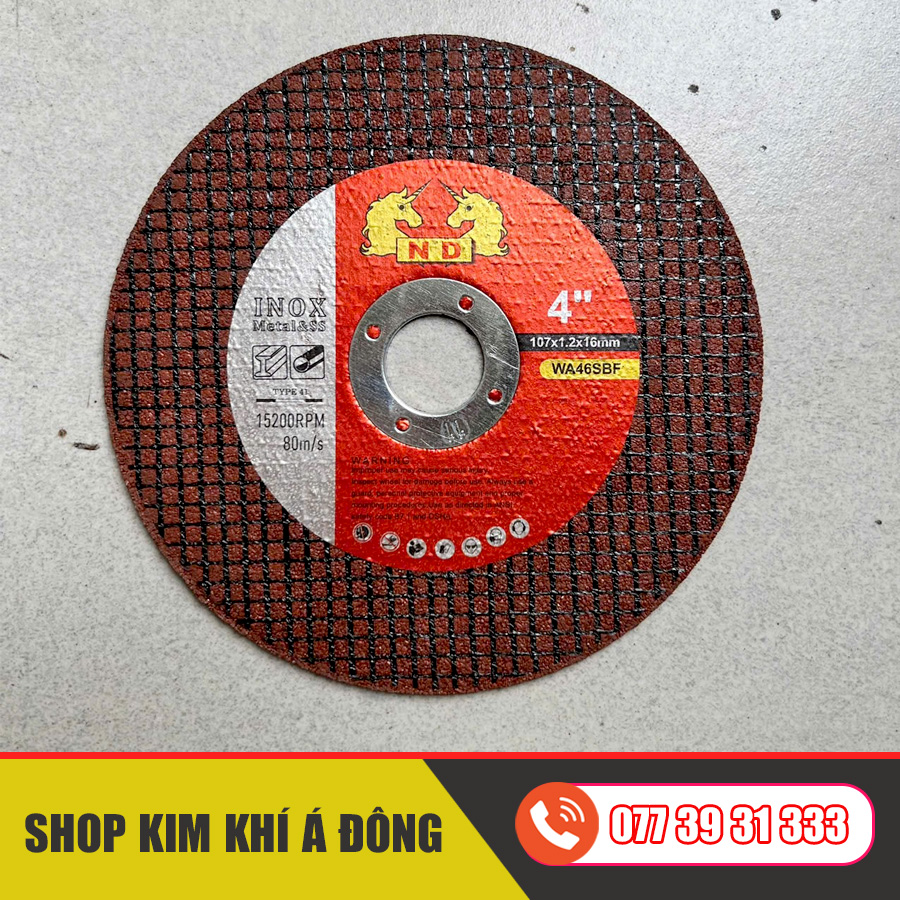 35_Đá cắt sắt inox ND phi 100 107 màu đỏ